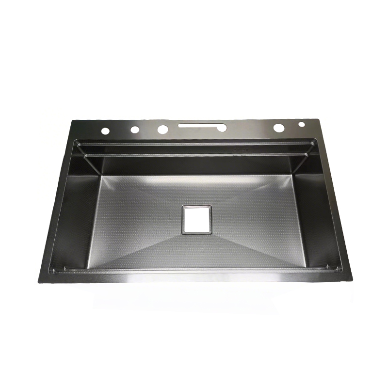 High quality honeycomb pattern double step single basin stainless steel sink