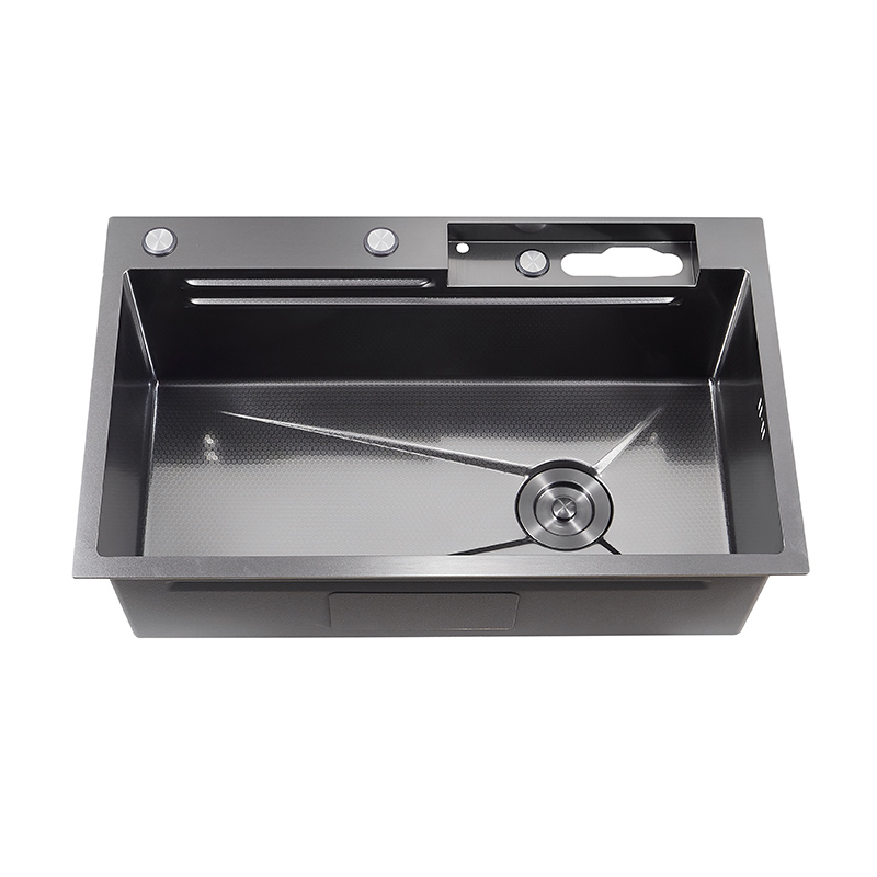 Double Ribbed Rainfall 5-Hole Stainless Steel Sink