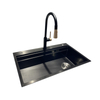 Black with Cutting Board & Drainer Basket