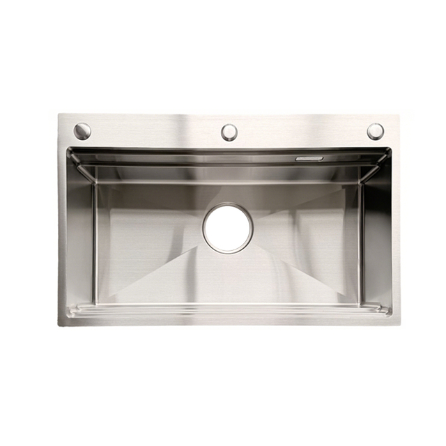 High Quality Natural Color Double Step Single Basin Stainless Steel Sink