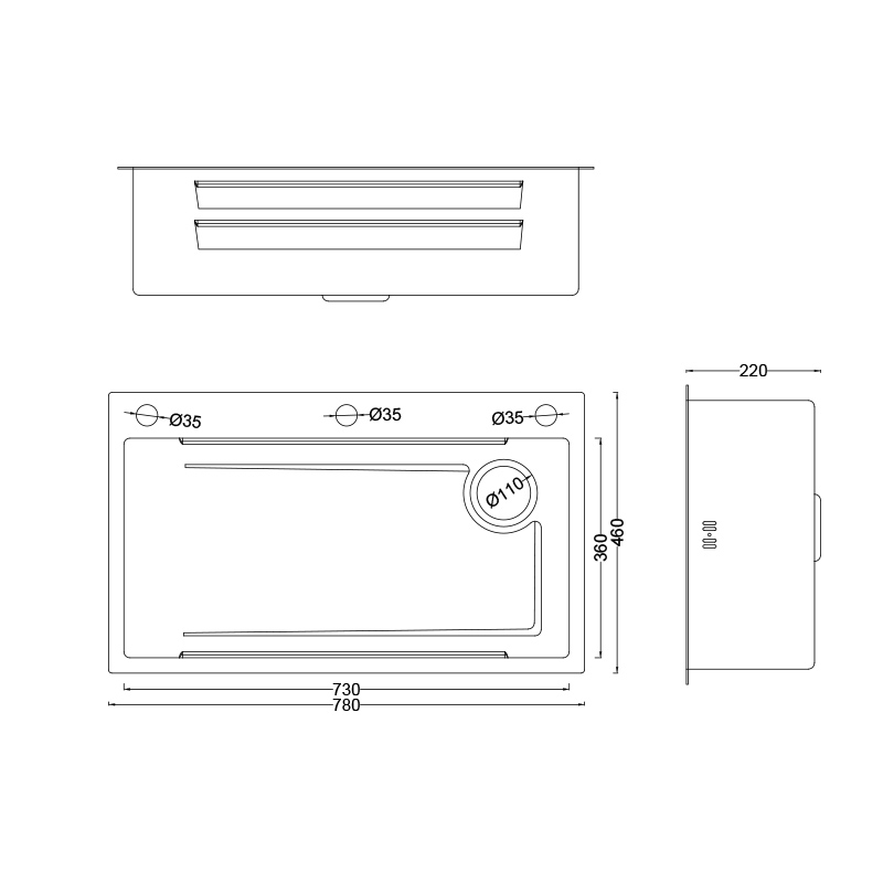 Flat Three-Hole Pressed Double-Step 7846 