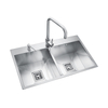 High Quality Countertop Double Basin Stainless Steel Sink