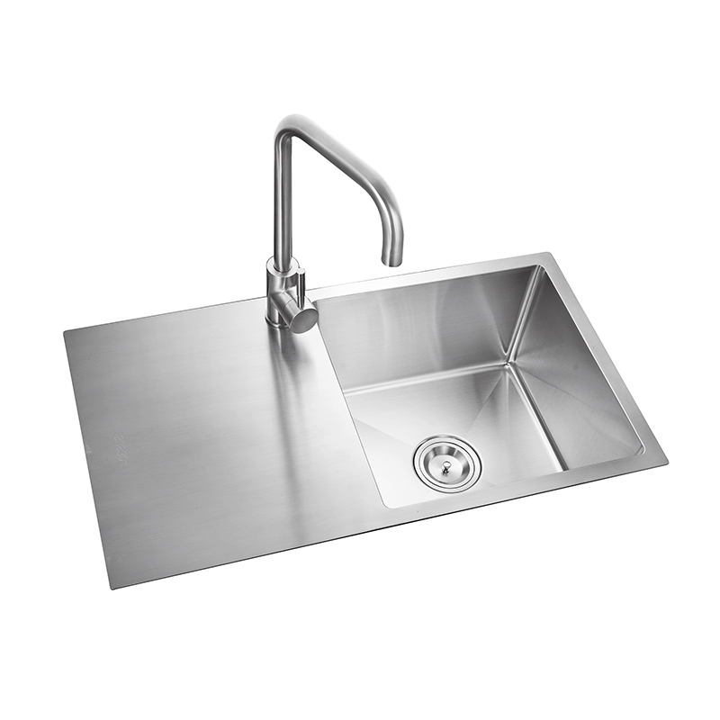 Stainless Steel Kitchen Sink with Extended Worktop