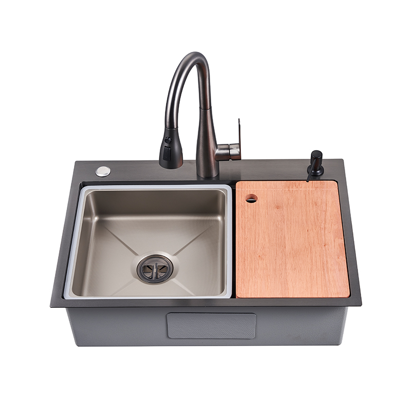 Volcanic Stone Pattern Stainless Steel Single Basin