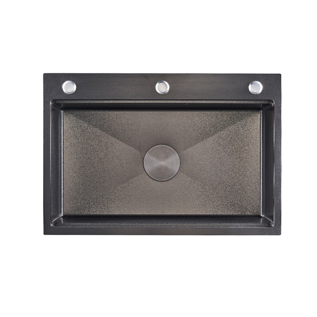 Volcanic Stone Texture Black Stainless Steel Single Basin