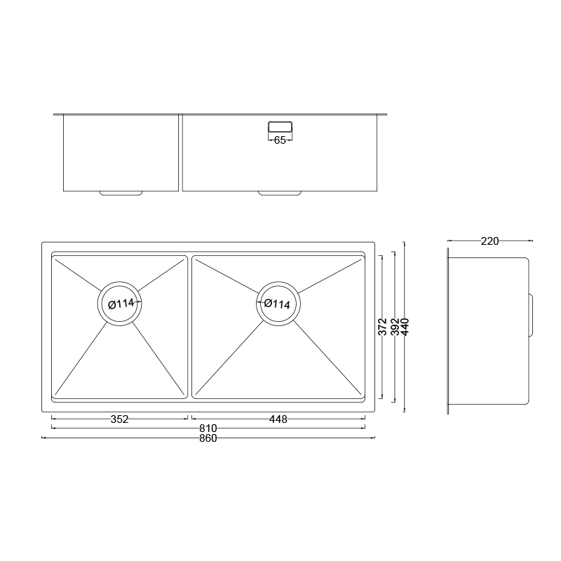 Undermount Step Double Bowl 8644 