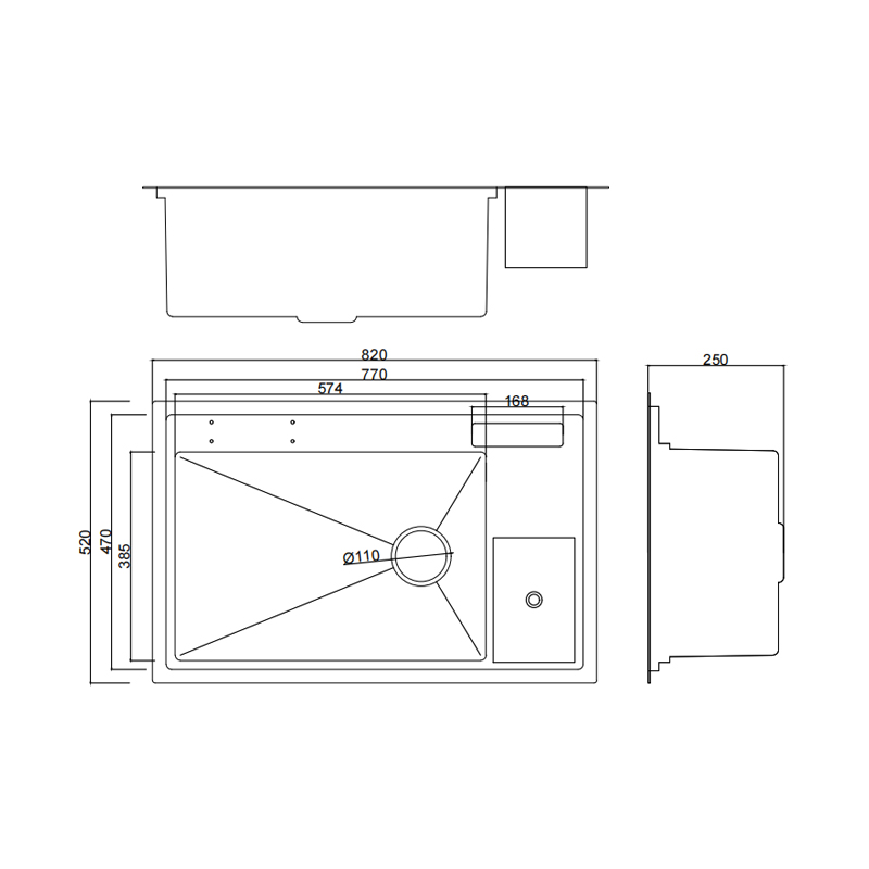 304 Black Stainless Steel Basic Sink