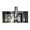 Middle Concave Double Bowl Sink with Drainboard
